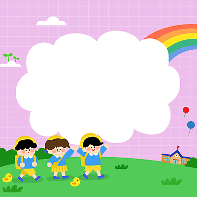 전신 구름 여자 남자 어린이 분홍색 무지개 학교 프레임 병아리 소녀 소년 잔디 세명 손들기 새싹 유치원 유치원생 입학 격자 손인사 유치원복 풍선 환영 웰컴 유치원가방 어린이만 카피스페이스 모션그래픽 MP4 MOV 자연요소 식물 옷 교육 컬러 무늬 가방 모션 조류 사람 공백 인사 동영상 파일형식