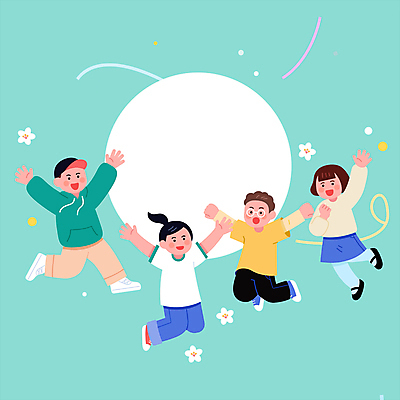 전신 여자 남자 꽃 초등학생 하늘색 프레임 선물 소녀 이벤트 소년 여러명 점프 봄 신학기 원형프레임 어린이만 모션그래픽 MP4 MOV 식물 학생 계절 어린이 다수 모션 사람 파란색 원형 동영상 파일형식