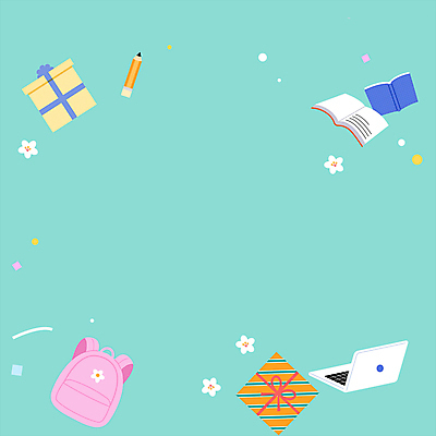 꽃 하늘색 책가방 프레임 선물 이벤트 사람없음 책 선물상자 노트북 봄 신학기 모션그래픽 MP4 MOV 식물 계절 가방 파란색 전자제품 상자 동영상 파일형식