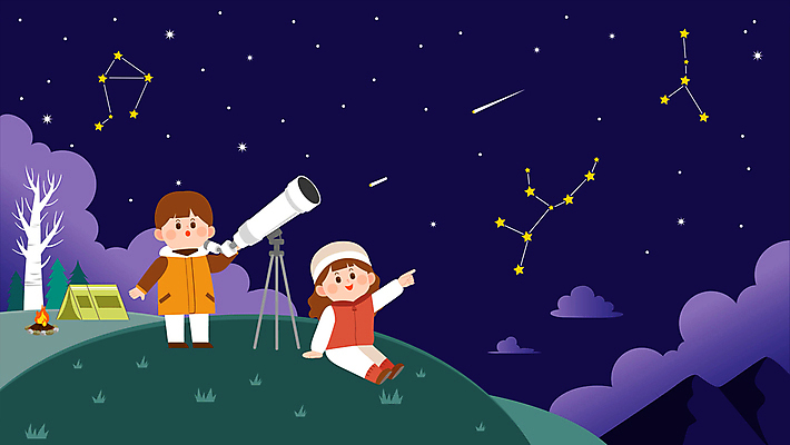 전신 나무 구름 여자 남자 여유 어린이 밤하늘 휴식 텐트 서기 앉기 소녀 소년 두명 보라색 별자리 캠핑 가리킴 유성 모닥불 캠핑장 언덕 천체망원경 어린이만 겨울캠프 모션그래픽 MP4 MOV 자연요소 식물 감정 컬러 컨셉 겨울 모션 하늘 불 레저 캠핑도구 사람 손짓 망원경 야간 동영상 파일형식