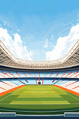 PSD 구름 스포츠 백그라운드 일러스트 하늘 풍경 사람없음 맑음 축구 스타디움 경기장 축구장 골대 객석 국내일러스트 자연요소 스포츠시설 날씨 구기 파일형식
