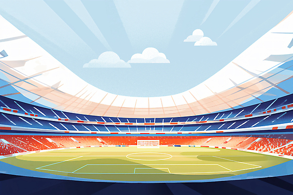 PSD 구름 스포츠 백그라운드 일러스트 하늘 풍경 사람없음 맑음 축구 스타디움 경기장 축구장 골대 객석 국내일러스트 자연요소 스포츠시설 날씨 구기 파일형식