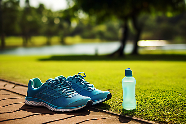 JPG 편집이미지 공원 운동화 다이어트 건강 잔디 사람없음 야외 조깅 운동 물병 디지털합성 오브젝트 러닝 러닝화 자기관리 편집실사 AI포토 AI콘텐츠 식물 공공시설 신발 물통 CG 파일형식