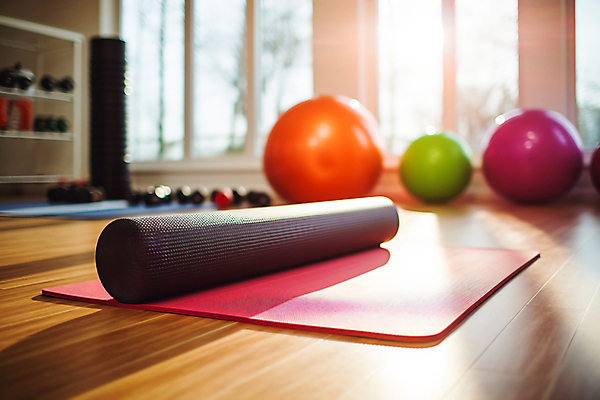 JPG 편집이미지 다이어트 요가 건강 사람없음 운동 매트 짐볼 디지털합성 오브젝트 자기관리 폼롤러 필라테스 편집실사 AI포토 AI콘텐츠 웰빙 CG 파일형식