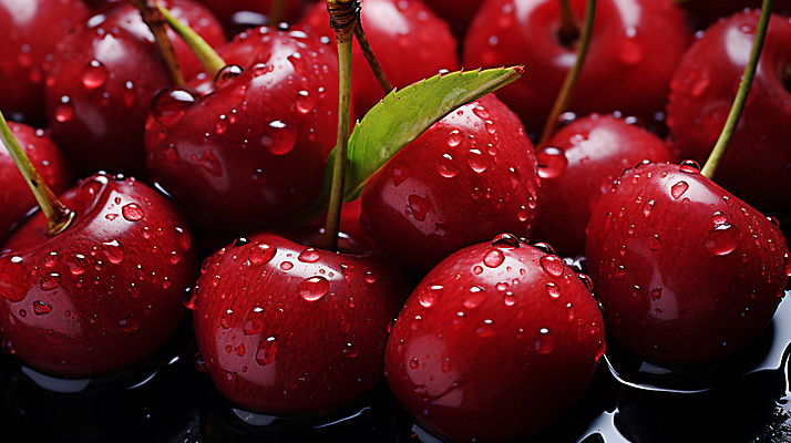 PSD 편집이미지 백그라운드 잎 사람없음 빨간색 물방울 신선 체리 수분 이미지편집 식물 컬러 과일 파일형식