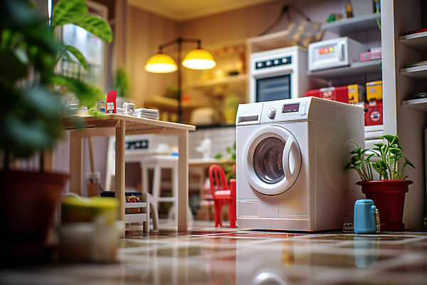 JPG 편집이미지 화분 가구 탁자 사람없음 전자제품 인테리어 상점 전시 미니어처 상품 세탁기 드럼세탁기 혼수품 편집실사 AI포토 AI콘텐츠 디자인 생활용품 결혼 모형 가전제품 CG 오브젝트 파일형식