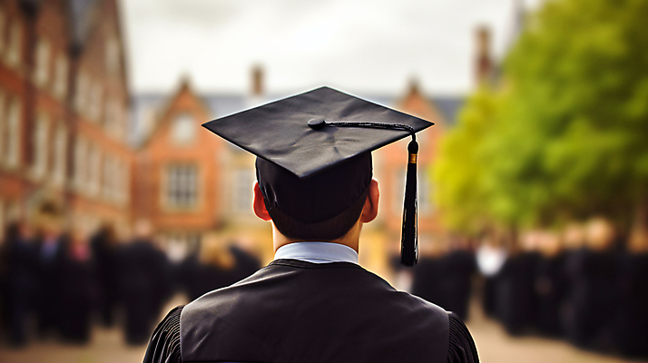 JPG 편집이미지 남자 학사모 졸업 학교 졸업식 졸업생 한명 상반신 성인 뒷모습 졸업가운 수료 성인남자한명만 편집실사 AI인물포토 AI콘텐츠 모자_잡화 1 교육 뷰포인트 사람 가운 CG 남자한명만 성인남자만 파일형식 AI포토