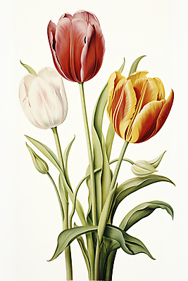 PSD 일러스트 자연 사람없음 튤립 풀 그림 세송이 국내일러스트 식물 꽃 3 생태계 파일형식