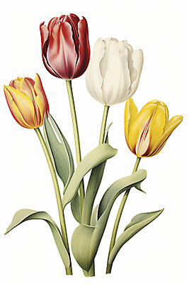 PSD 여러송이 일러스트 자연 사람없음 튤립 풀 그림 국내일러스트 식물 꽃 다수 생태계 파일형식