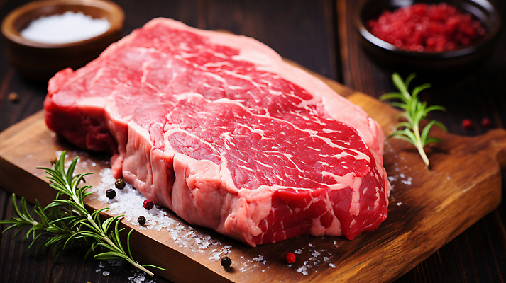 JPG 편집이미지 식재료 생고기 사람없음 소고기 신선 허브 디지털합성 로즈메리 나무도마 숙성 편집실사 AI포토 AI콘텐츠 식물 도마 육류 목재 CG 파일형식