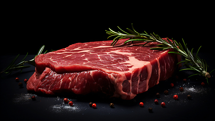 JPG 편집이미지 식재료 생고기 사람없음 소고기 신선 허브 디지털합성 로즈메리 숙성 편집실사 AI포토 AI콘텐츠 식물 육류 CG 파일형식