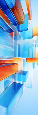 JPG 편집이미지 백그라운드 사람없음 그래픽 파란색 디지털 사각형 주황색 디지털합성 반투명 입체도형 다이나믹 편집소스 이미지편집 편집실사 AI컴퓨터그래픽 AI콘텐츠 도형 컬러 입체 CG 파일형식