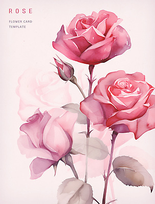 PSD 꽃 분홍색 일러스트 수채화 사람없음 장미 분위기 번짐 감성 국내일러스트 식물 컬러 컨셉 파일형식 효과