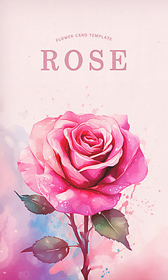 PSD 꽃 분홍색 일러스트 수채화 사람없음 장미 분위기 번짐 감성 국내일러스트 식물 컬러 컨셉 파일형식 효과