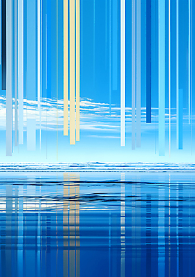 JPG 편집이미지 바다 백그라운드 풍경 사람없음 파란색 줄무늬 공간 기둥 디지털합성 편집소스 이미지편집 편집실사 AI컴퓨터그래픽 AI콘텐츠 건축 컬러 무늬 CG 파일형식