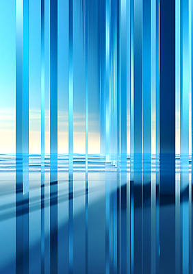 JPG 편집이미지 바다 백그라운드 풍경 사람없음 파란색 줄무늬 공간 기둥 디지털합성 편집소스 이미지편집 편집실사 AI컴퓨터그래픽 AI콘텐츠 건축 컬러 무늬 CG 파일형식