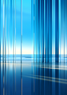 JPG 편집이미지 바다 백그라운드 풍경 사람없음 파란색 줄무늬 공간 기둥 디지털합성 편집소스 이미지편집 편집실사 AI컴퓨터그래픽 AI콘텐츠 건축 컬러 무늬 CG 파일형식