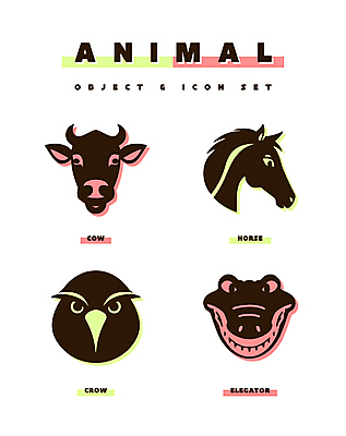 동물 아이콘 얼굴 스티커 사람없음 말_동물 소 심볼 오브젝트 심플 독수리 악어 까마귀 2D아이콘 AI파일 포유류 파충류 조류 신체부위 파일형식 벡터