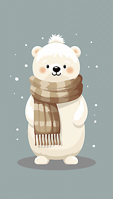PSD 한마리 겨울 일러스트 사람없음 귀여움 목도리 포근함 곰캐릭터 그림 북극곰 백곰 민트색 국내일러스트 1 잡화 계절 컬러 동물캐릭터 컨셉 곰 감각 파일형식