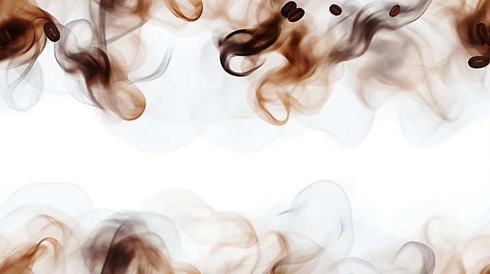 JPG 편집이미지 커피 백그라운드 사람없음 갈색 원두 흰색 연기 로스팅 편집실사 AI컴퓨터그래픽 AI콘텐츠 음료 컬러 CG 파일형식