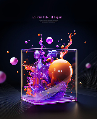 PSD 편집이미지 추상 사람없음 사각형 물방울 원형 액체 큐브 입체 오브젝트 액체표현 튀는물 이미지편집 도형 무늬 순간포착 스플래쉬 파일형식