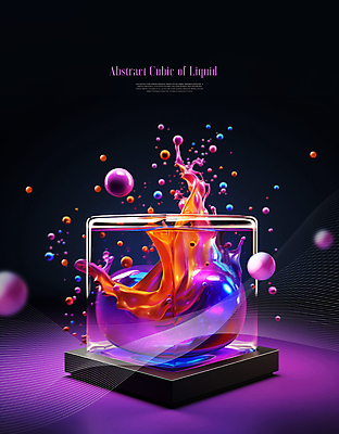 PSD 편집이미지 추상 사람없음 사각형 물방울 원형 액체 큐브 입체 오브젝트 액체표현 튀는물 이미지편집 도형 무늬 순간포착 스플래쉬 파일형식