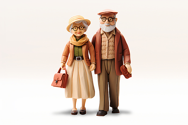전신 PSD 편집이미지 여자 할아버지 노년 남자 할머니 인형 서기 두명 손잡기 노부부 다정 클레이아트 노인만 안경낌 이미지편집 부부 안경 컨셉 모션 사람 성인 공예 점토 성인만 파일형식