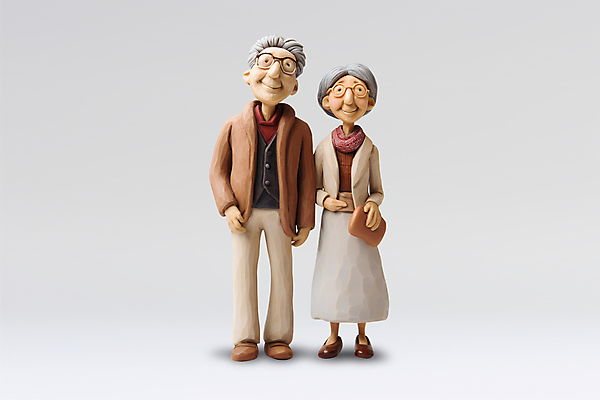 전신 PSD 편집이미지 여자 할아버지 노년 남자 할머니 인형 서기 두명 노부부 다정 클레이아트 노인만 안경낌 이미지편집 부부 안경 컨셉 모션 사람 성인 공예 점토 성인만 파일형식