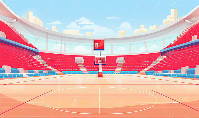 PSD 구름 스포츠 백그라운드 일러스트 하늘 농구 사람없음 건물 빨간색 스타디움 경기장 골대 농구대 객석 국내일러스트 자연요소 건축물 컬러 스포츠시설 구기 파일형식