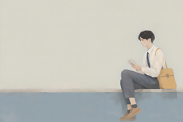 JPG 전신 남자 교복 남학생 가방 일러스트 학교 청소년 한명 들기 앉기 스쿨라이프 십대남자한명만 국내일러스트 AI일러스트 AI콘텐츠 1 학생 라이프스타일 잡화 옷 교육 모션 사람 남자한명만 십대남자만 파일형식