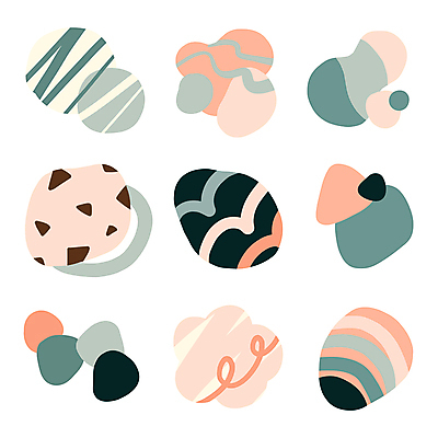 문양 분홍색 스티커 무늬 일러스트 추상 사람없음 세트 컬러풀 라벨 오브젝트 심플 청록색 엘리먼트 미니멀 국내일러스트 AI파일 컬러 프레임 파일형식 벡터