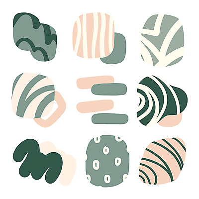 문양 분홍색 스티커 무늬 일러스트 추상 사람없음 초록색 세트 컬러풀 라벨 오브젝트 심플 엘리먼트 미니멀 국내일러스트 AI파일 컬러 프레임 파일형식 벡터