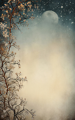 JPG 나무 일러스트 상상 밤하늘 프레임 풍경 사람없음 달 나뭇가지 신비 감성 카피스페이스 국내일러스트 AI일러스트 AI콘텐츠 자연요소 식물 컨셉 하늘 공백 야간 파일형식
