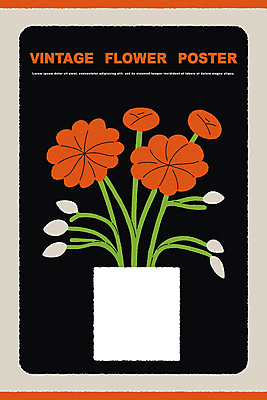 식물 꽃 포스터 화분 일러스트 사람없음 그래픽 빈티지 팬시 미니멀 국내일러스트 AI파일 컨셉 파일형식 벡터