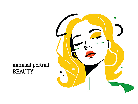 여자 얼굴 컨셉 일러스트 한명 성인 화장 뷰티 노란색 눈감음 심플 성인여자한명만 미니멀 국내일러스트 AI파일 1 컬러 모션 사람 신체부위 여자한명만 성인여자만 파일형식 벡터