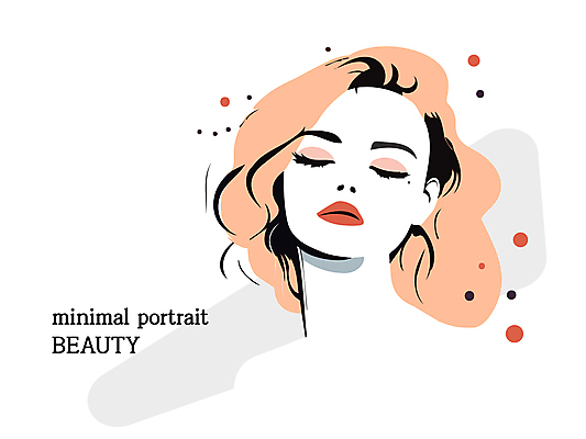 여자 얼굴 컨셉 일러스트 한명 성인 화장 뷰티 눈감음 심플 성인여자한명만 미니멀 피치퍼즈 국내일러스트 AI파일 1 모션 사람 신체부위 여자한명만 성인여자만 파일형식 벡터 트렌드컬러