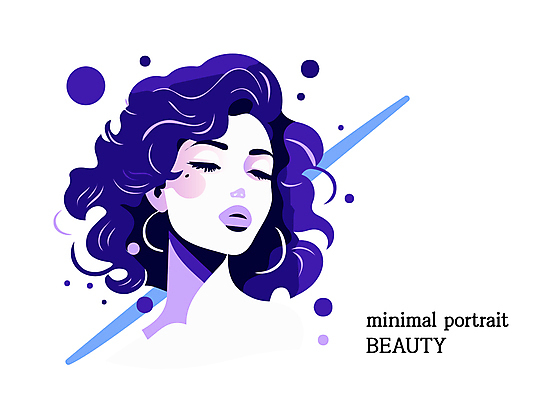 여자 얼굴 컨셉 일러스트 한명 성인 화장 뷰티 눈감음 보라색 심플 성인여자한명만 미니멀 국내일러스트 AI파일 1 컬러 모션 사람 신체부위 여자한명만 성인여자만 파일형식 벡터