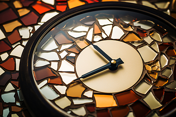 JPG 편집이미지 시계 사람없음 시간 계획 디지털합성 오브젝트 색유리모자이크 편집실사 AI포토 AI콘텐츠 컨셉 CG 파일형식