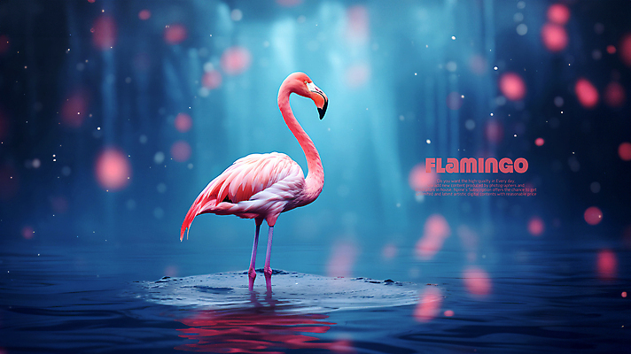 PSD 편집이미지 분홍색 백그라운드 조류 사람없음 파란색 플라밍고 이미지편집 동물 컬러 파일형식