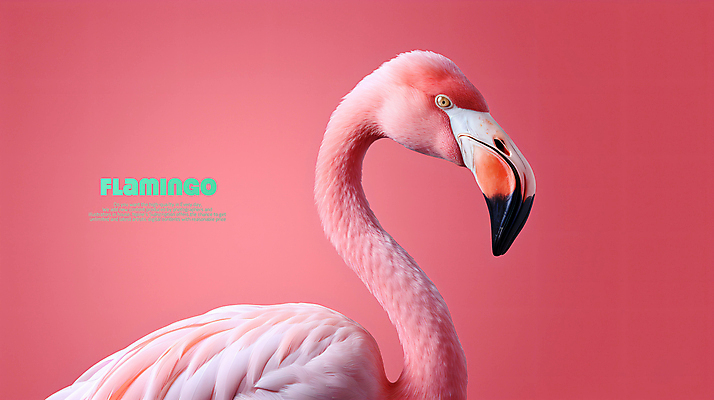 PSD 편집이미지 한마리 분홍색 백그라운드 조류 사람없음 플라밍고 이미지편집 동물 1 컬러 파일형식