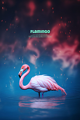 PSD 편집이미지 분홍색 백그라운드 조류 사람없음 파란색 플라밍고 이미지편집 동물 컬러 파일형식