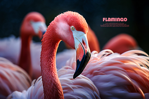 PSD 편집이미지 분홍색 백그라운드 여러마리 조류 사람없음 플라밍고 이미지편집 동물 컬러 다수 파일형식