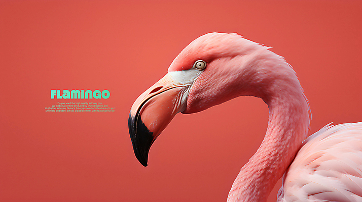 PSD 편집이미지 한마리 분홍색 백그라운드 조류 사람없음 플라밍고 이미지편집 동물 1 컬러 파일형식
