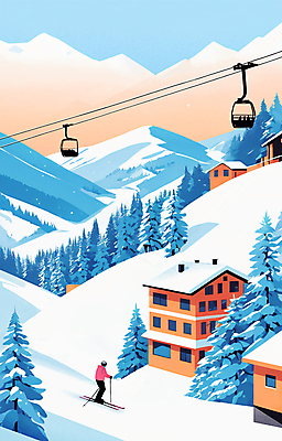 전신 PSD 나무 구름 백그라운드 겨울 일러스트 하늘 스키 스키장 아웃도어 한명 풍경 성인 레포츠 파란색 숲 산장 리프트 슬로프 성인한명만 겨울풍경 설산 산맥 국내일러스트 자연요소 식물 1 계절 컬러 레저 겨울스포츠 산 사람 성인만 파일형식