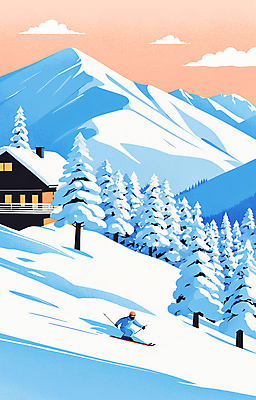 전신 PSD 나무 구름 백그라운드 겨울 일러스트 하늘 스키 스키장 아웃도어 한명 풍경 성인 레포츠 파란색 노을 숲 산장 슬로프 성인한명만 겨울풍경 설산 산맥 국내일러스트 자연요소 식물 1 계절 컬러 레저 겨울스포츠 산 사람 성인만 파일형식