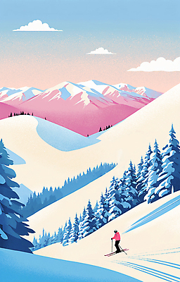 전신 PSD 나무 구름 백그라운드 겨울 일러스트 하늘 스키 스키장 아웃도어 한명 풍경 성인 레포츠 파란색 숲 슬로프 성인한명만 겨울풍경 설산 산맥 국내일러스트 자연요소 식물 1 계절 컬러 레저 겨울스포츠 산 사람 성인만 파일형식
