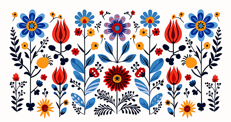 식물 꽃 줄기 잎 일러스트 사람없음 컬러풀 편집소스 국내일러스트 AI파일 컬러 파일형식 벡터