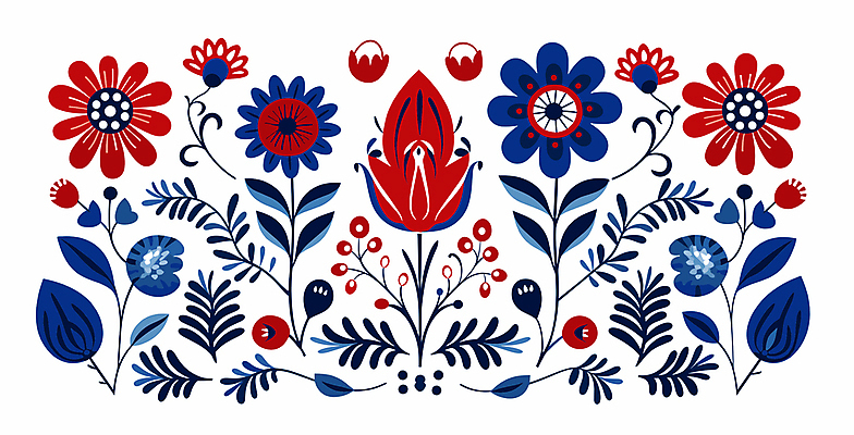 식물 꽃 줄기 잎 일러스트 사람없음 빨간색 파란색 컬러풀 편집소스 국내일러스트 AI파일 컬러 파일형식 벡터