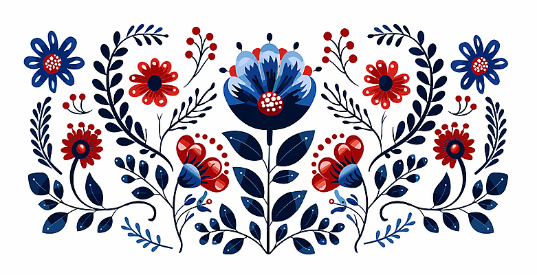 식물 꽃 줄기 잎 일러스트 사람없음 빨간색 파란색 편집소스 국내일러스트 AI파일 컬러 파일형식 벡터