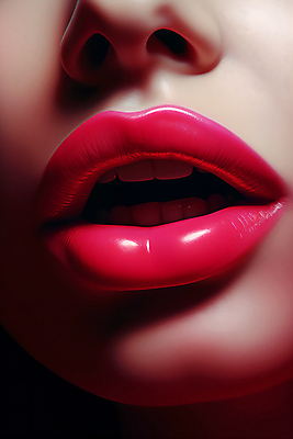 JPG 편집이미지 여자 얼굴 한명 근접촬영 성인 매력적 입술 립메이크업 진분홍색 성인여자한명만 편집실사 AI컴퓨터그래픽 AI콘텐츠 1 뷰포인트 분홍색 컨셉 사람 신체부위 화장 CG 여자한명만 성인여자만 파일형식